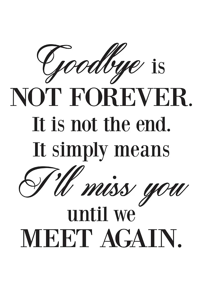 Goodbye Is Not Forever Quote