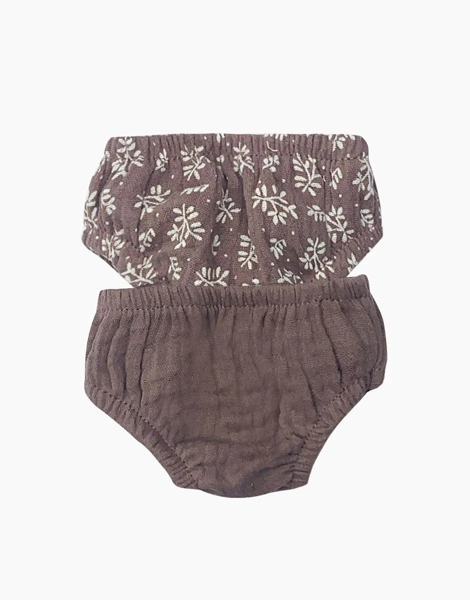 Gordis - Lot de 2 culottes châtaigne/châtaigne-oliviers