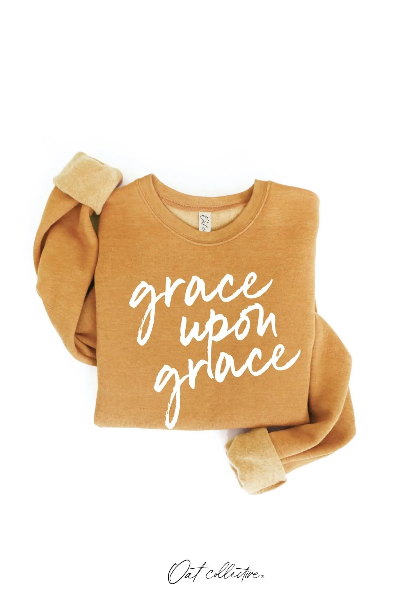 GRACE UPON GRACE Graphic Sweatshirt - Heather Mustard