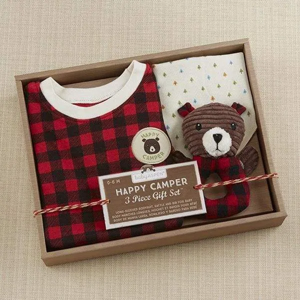 Happy Camper 3 Piece Gift Set (Red Plaid)