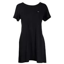 HOOEY WOMENS BLACK BAMBOO T SHIRT DRESS