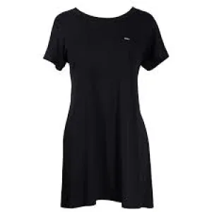 HOOEY WOMENS BLACK BAMBOO T SHIRT DRESS