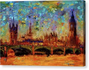 Houses of Parliament and Westminster Bridge - Canvas Print