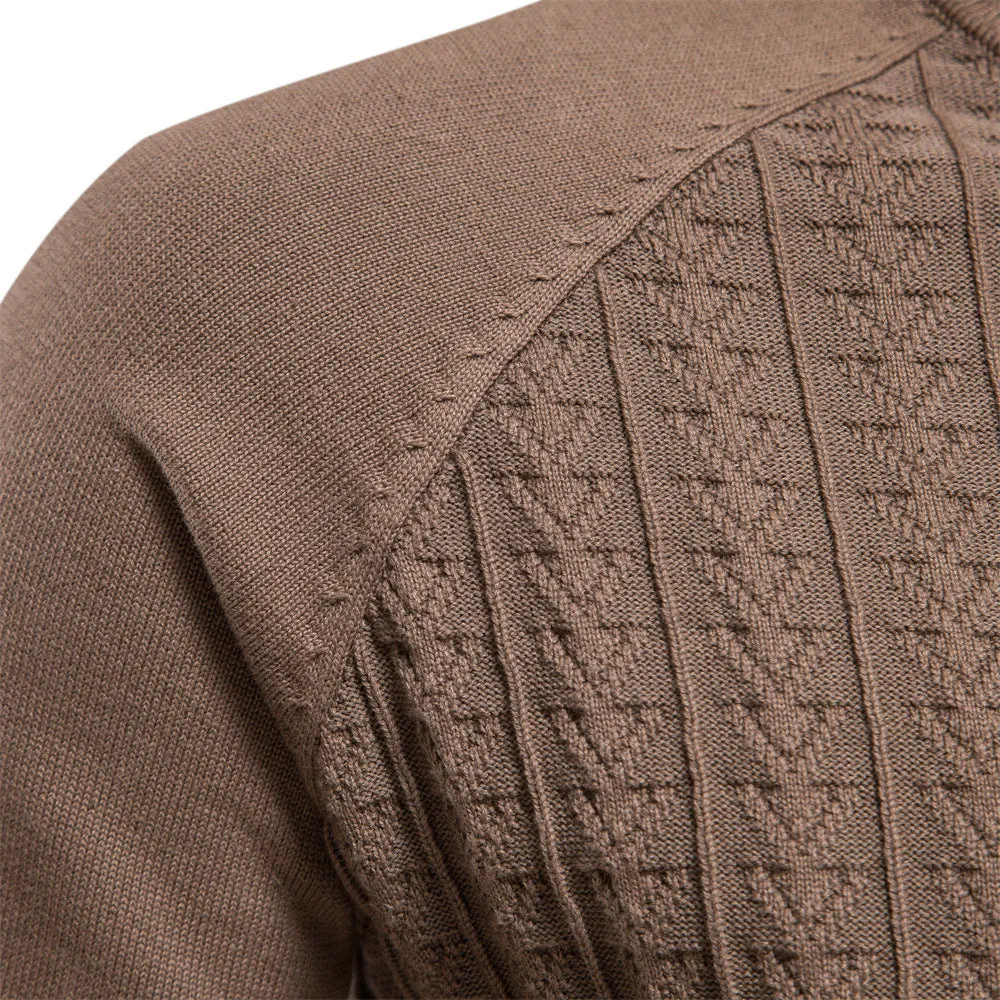 HULIANFU 2025 Popular trade autumn and winter new men's clothing turtleneck pullover solid color men's knitted sweater business casual sweater men's