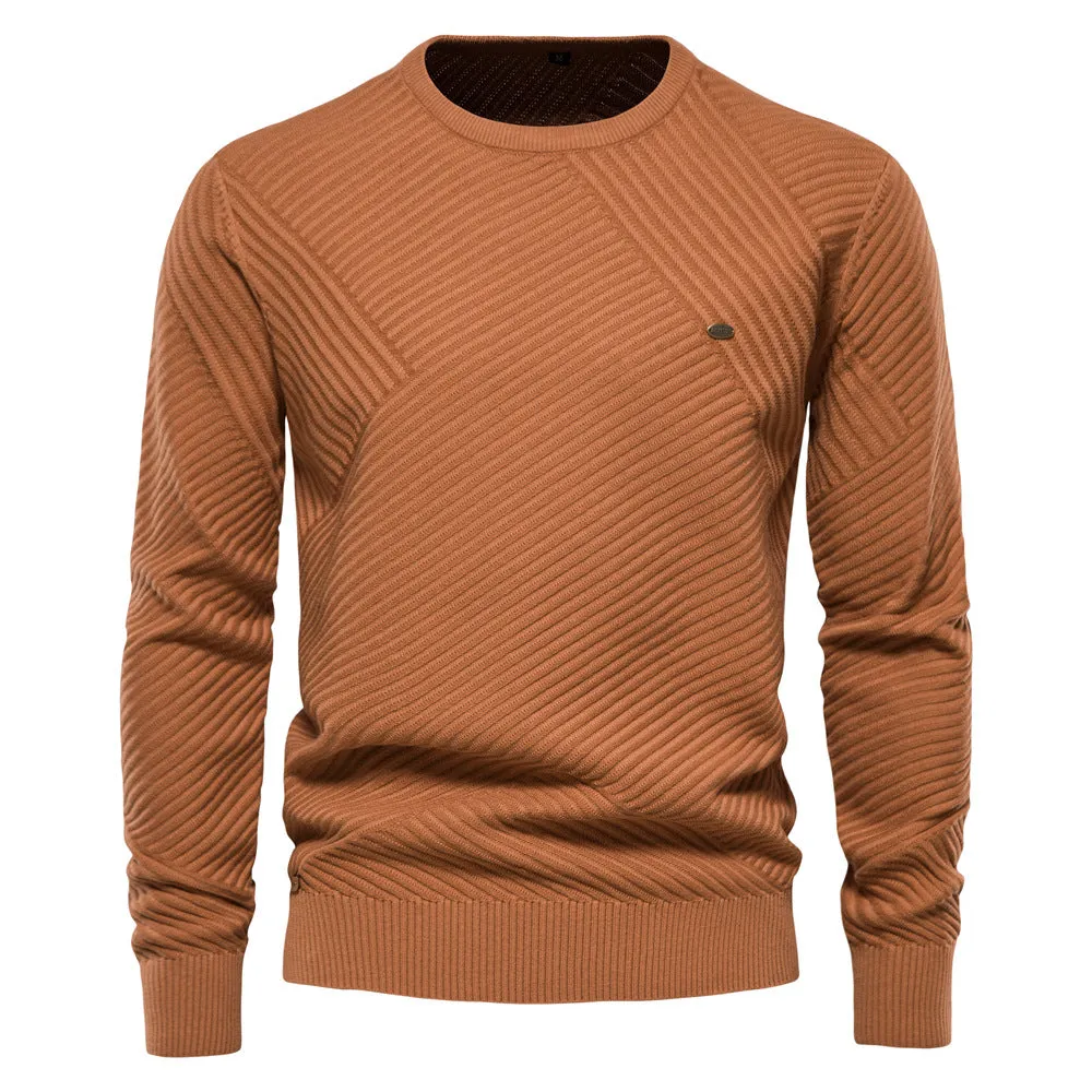 HULIANFU 2025 Popular trade autumn and winter new men's clothing turtleneck pullover solid color men's knitted sweater business casual sweater men's