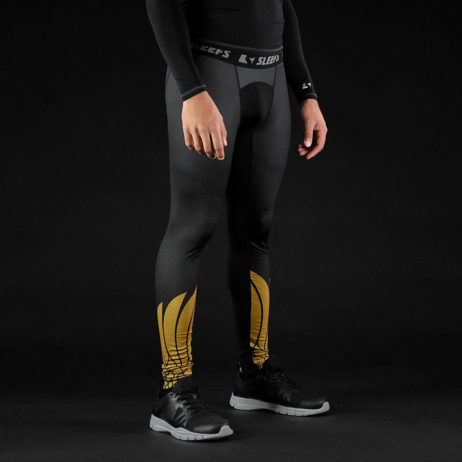 Icarus Black and Gold compression tights / leggings