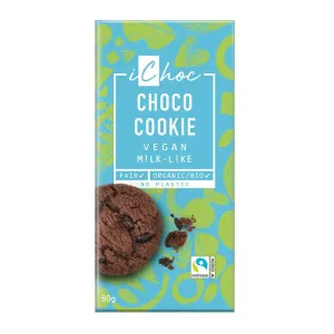 iChoc Organic Choco Cookie M!lk-Like Chocolate 80g