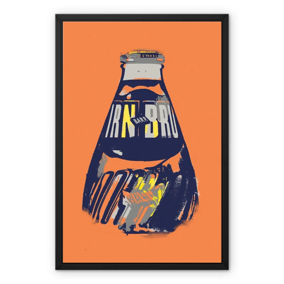 IRN-BRU Abstract Bottle Framed Canvas