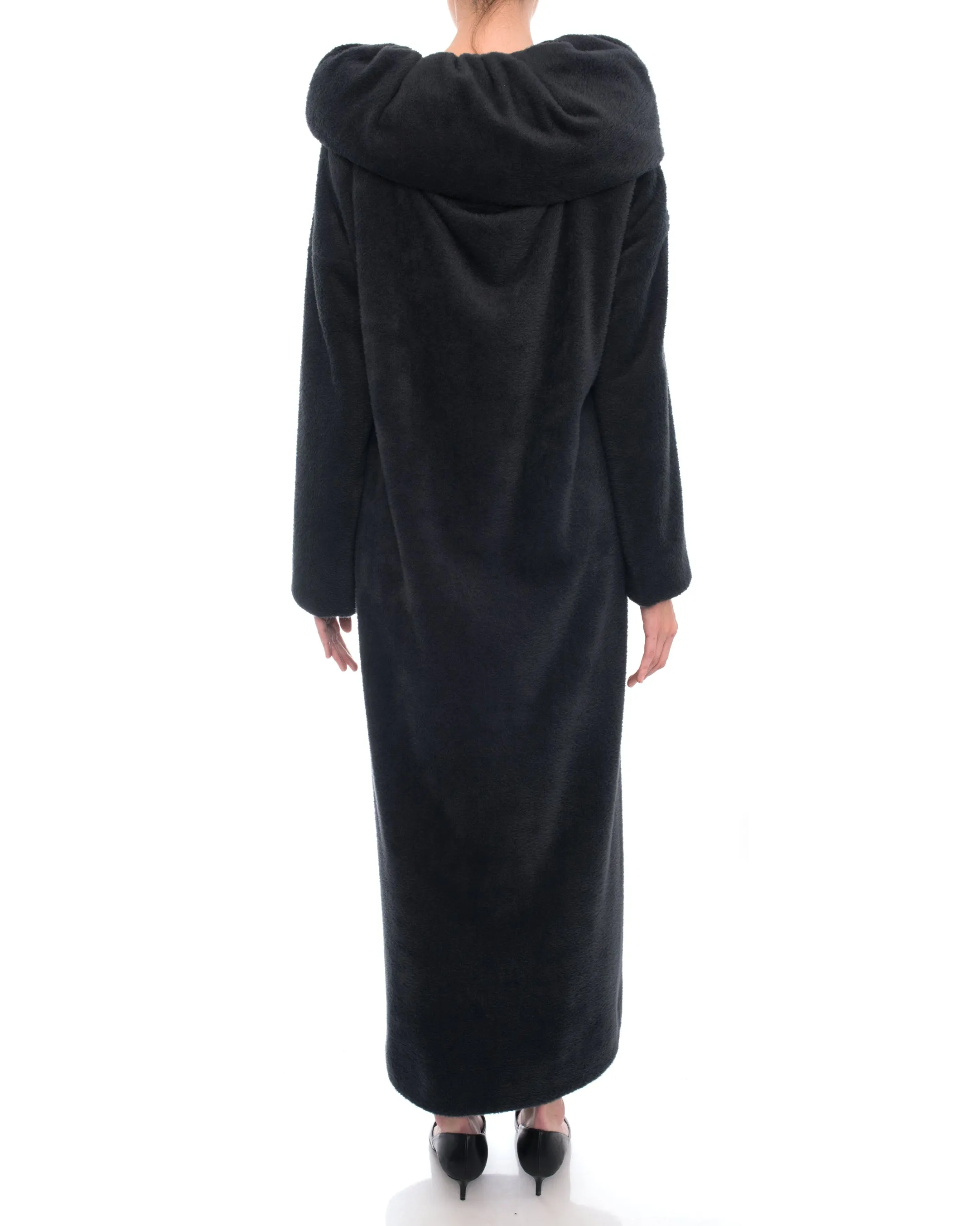 Issey Miyake Dark Grey Long Plush Full Length Coat - 10