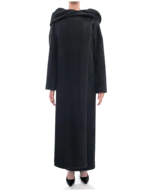 Issey Miyake Dark Grey Long Plush Full Length Coat - 10