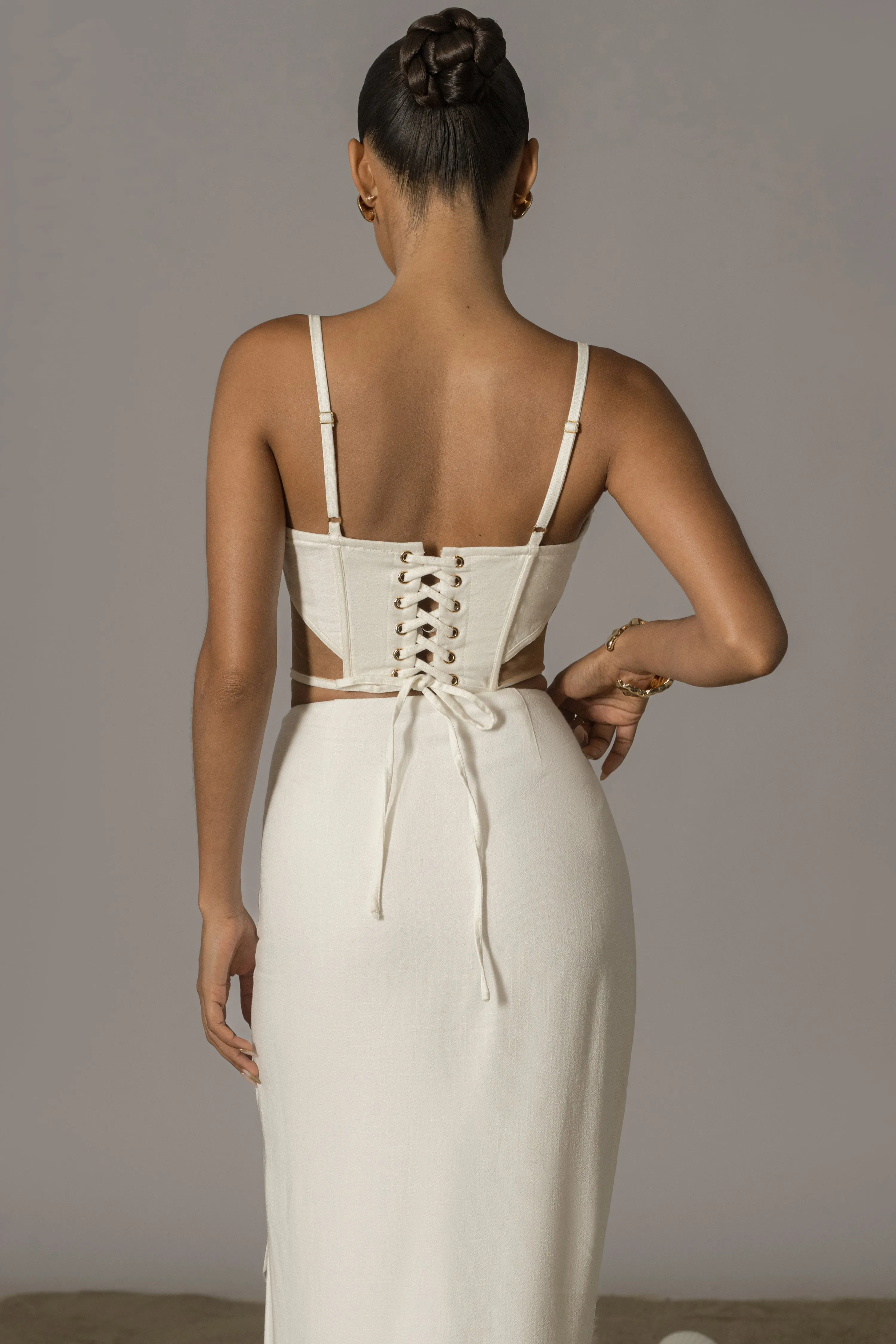 Ivory Las Olas Linen Skirt