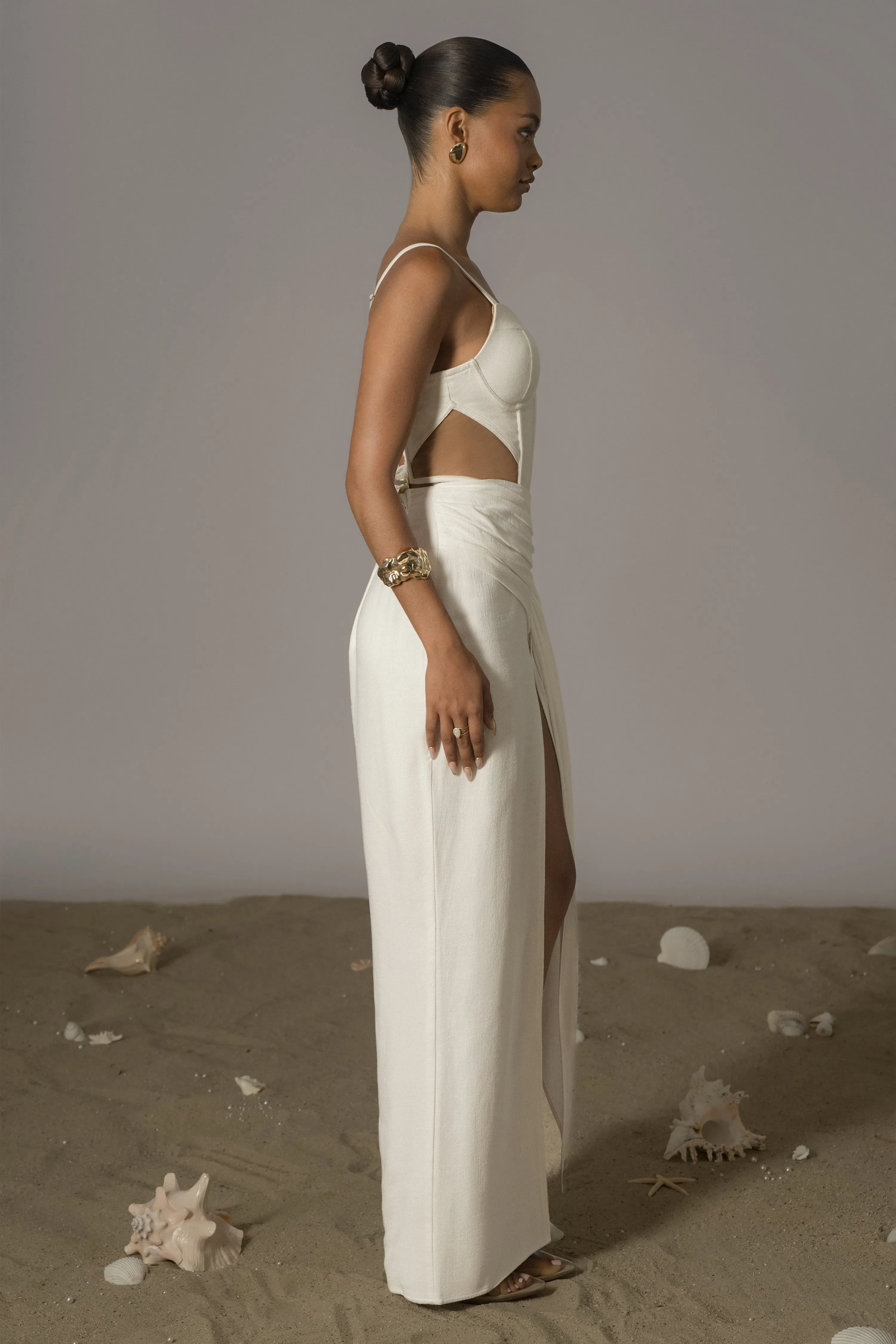 Ivory Las Olas Linen Skirt