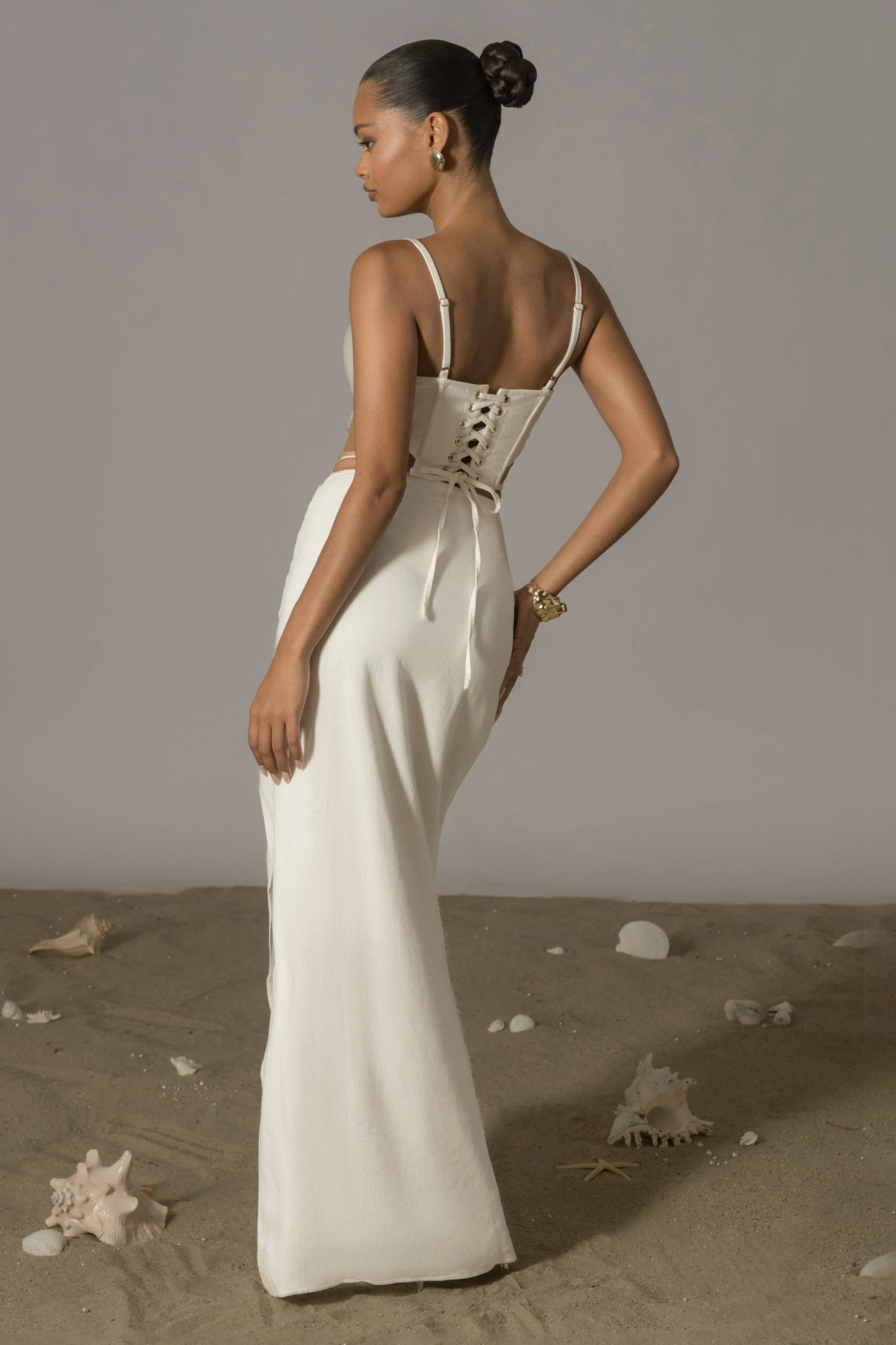 Ivory Las Olas Linen Skirt