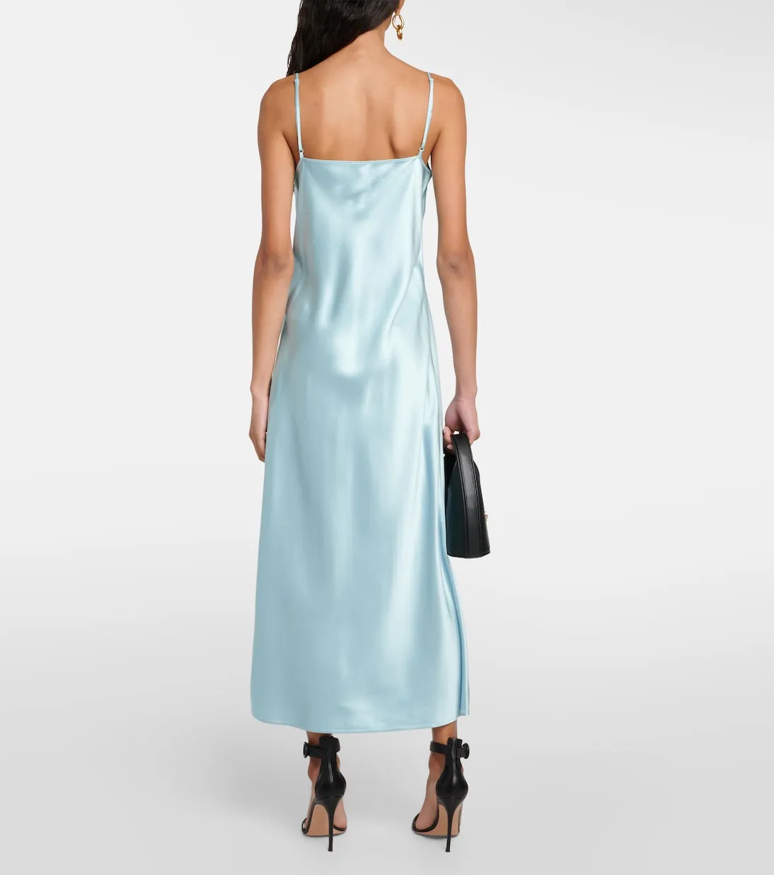 Joseph silk satin clea slip dress, blue