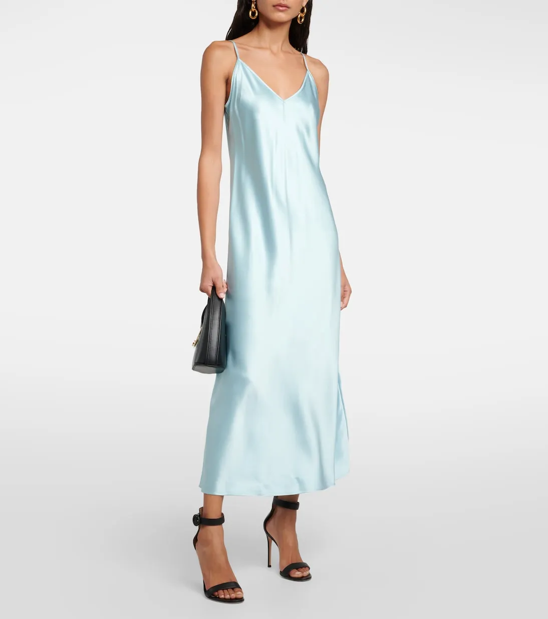 Joseph silk satin clea slip dress, blue