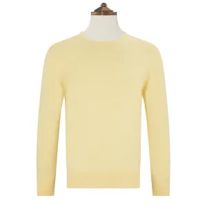 Kyan Pale Yellow Crew Neck Long Sleeve Pullover