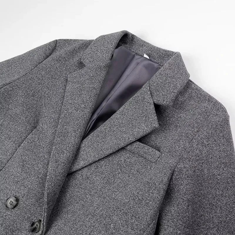 Lapel Striped Oversize Full Sleeve Long Coat