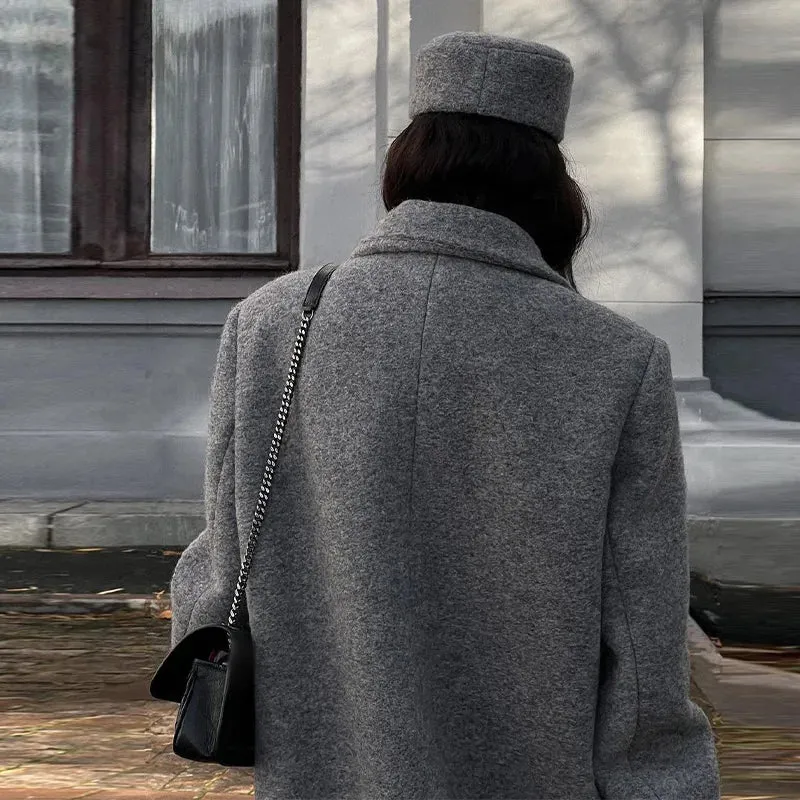 Lapel Striped Oversize Full Sleeve Long Coat