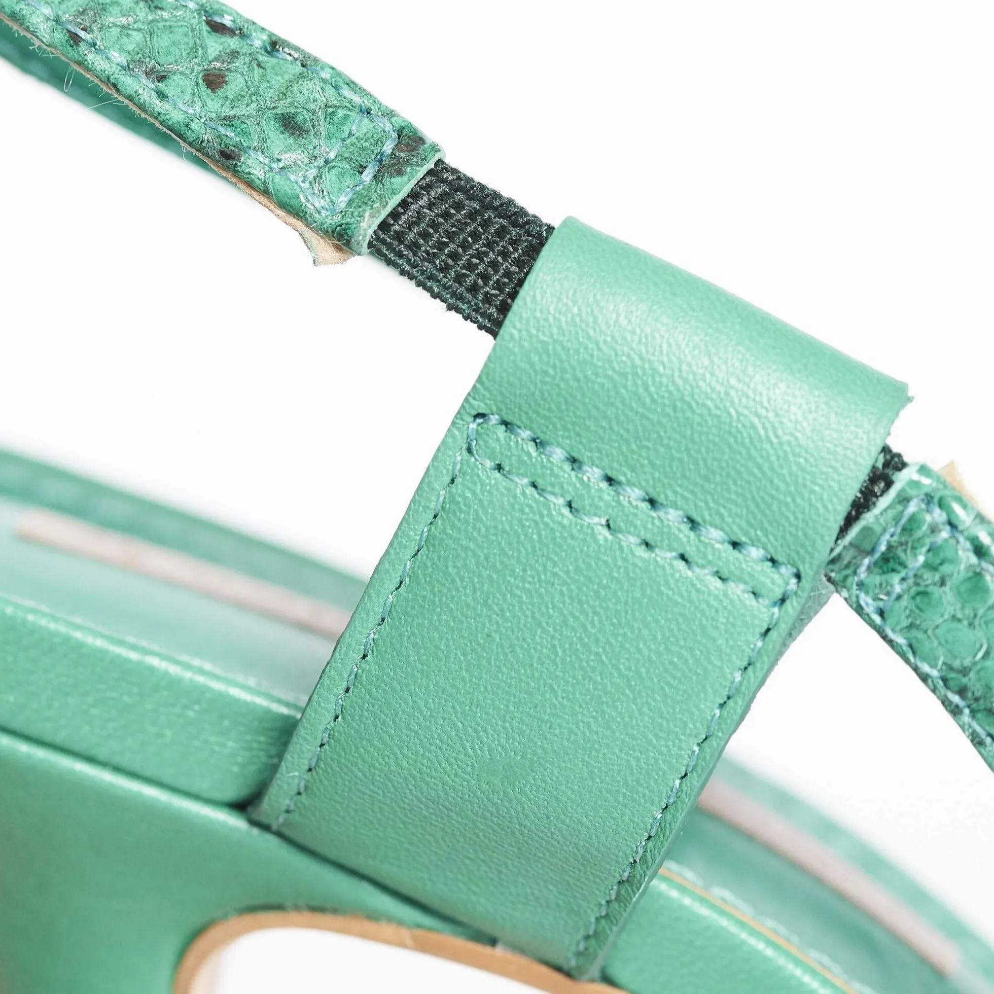Leather Heel Strap Sandal with Jewels
