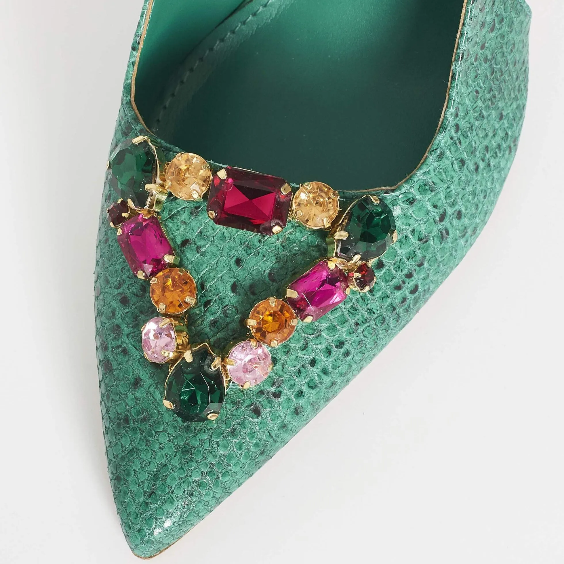 Leather Heel Strap Sandal with Jewels