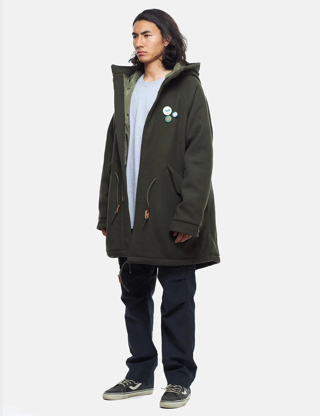 Liberaiders Endless Knot Fish Tail Coat - Olive Green