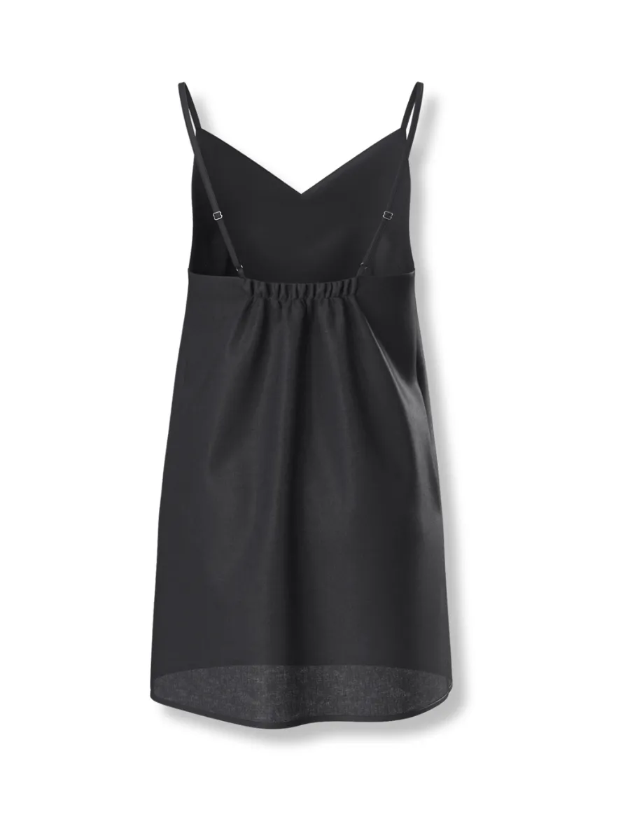 Liz Linen Slip Dress Black