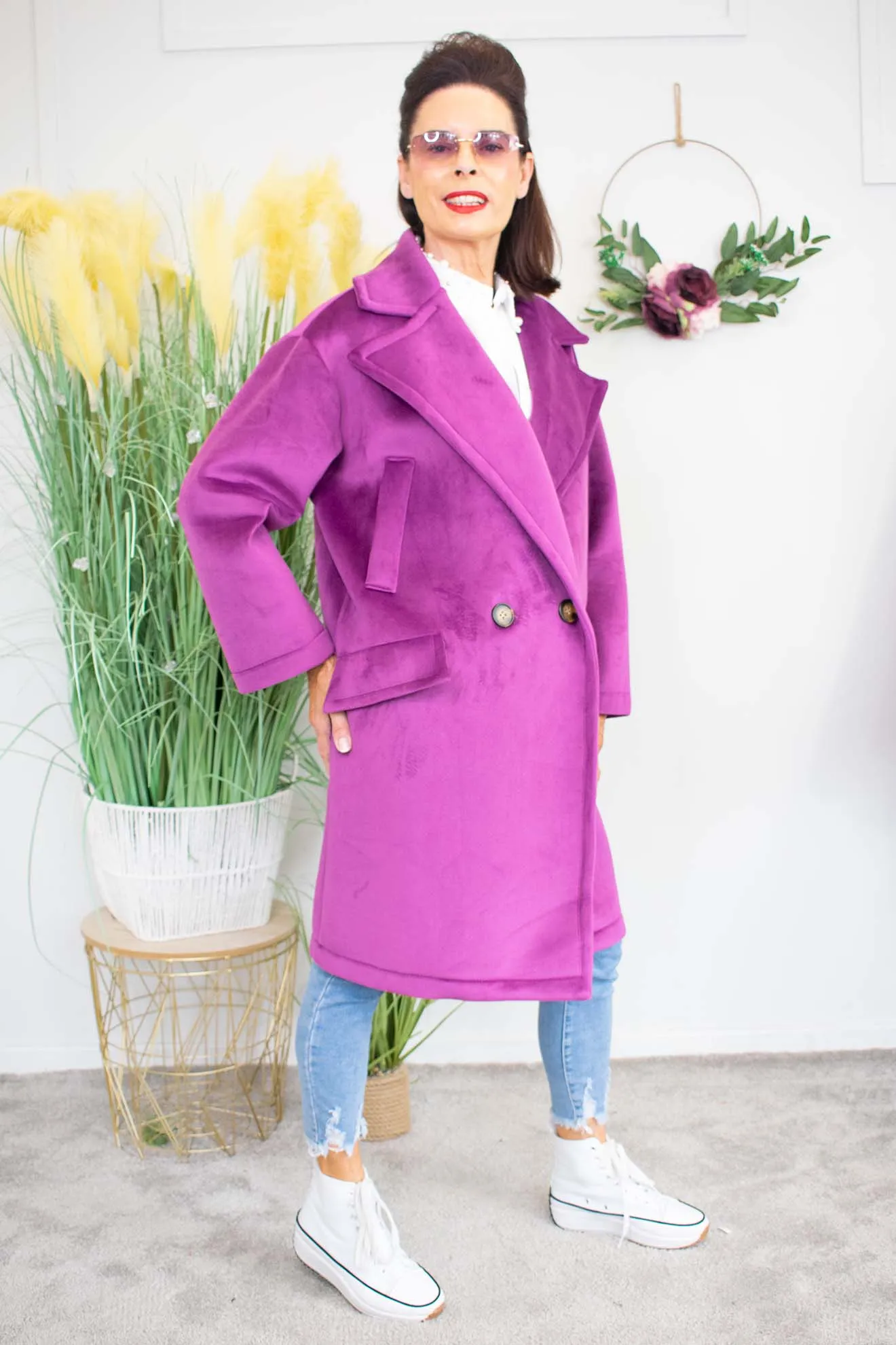 Luxury Jessica Coat in Mauve