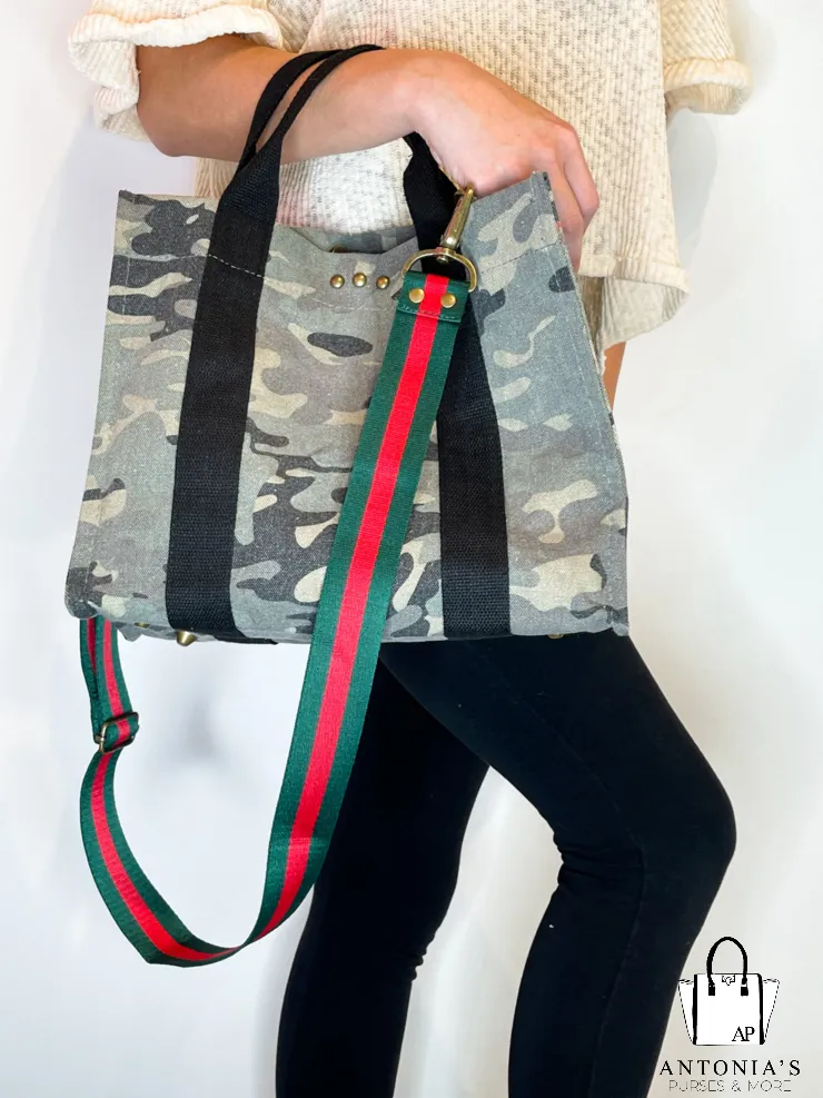 Madison Canvas Crossbody Tote Camo