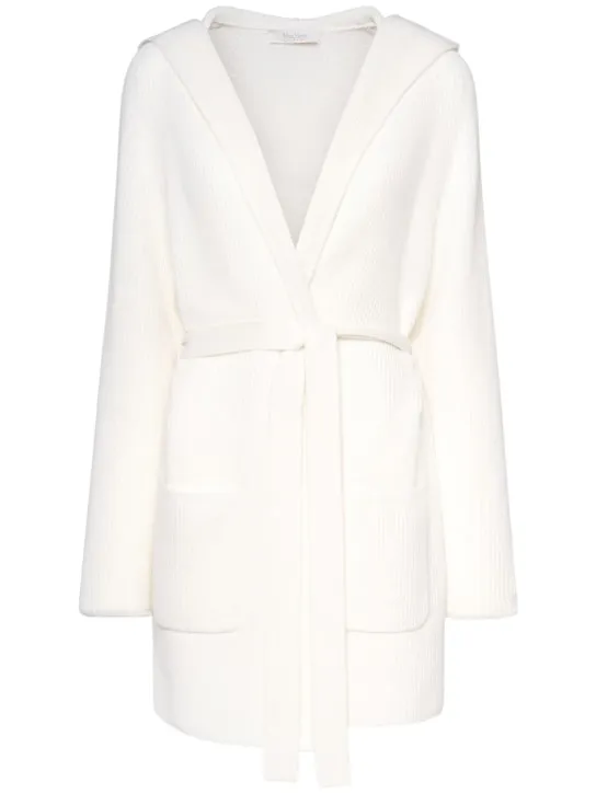 Max Mara   Finezza belted wool knit short coat 