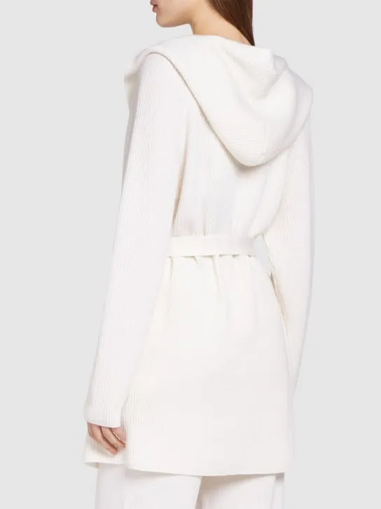 Max Mara   Finezza belted wool knit short coat 