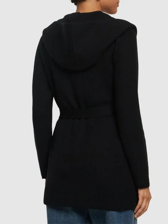 Max Mara   Finezza belted wool knit short coat 