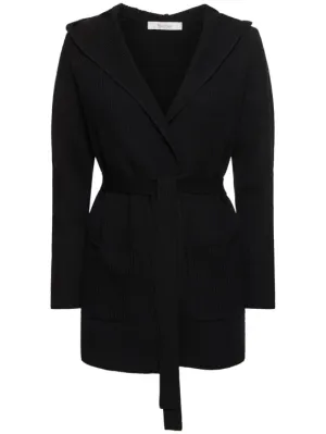 Max Mara   Finezza belted wool knit short coat 