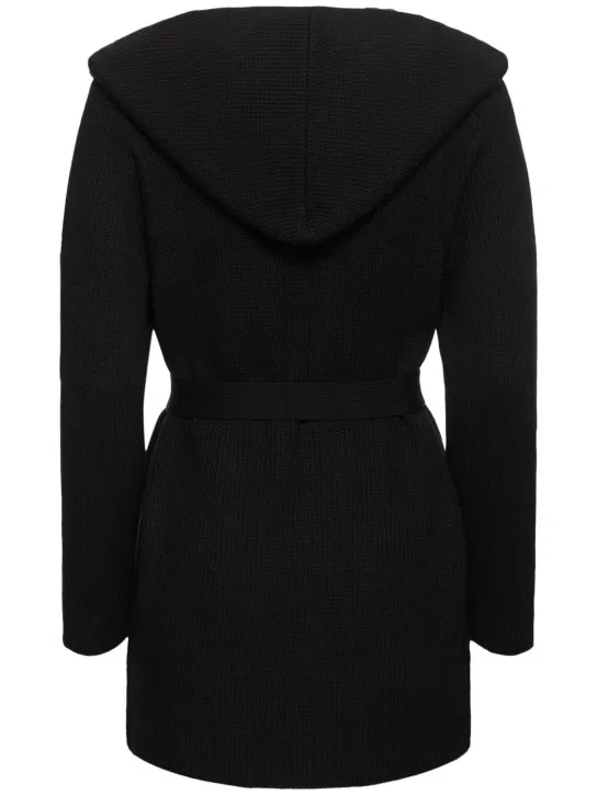 Max Mara   Finezza belted wool knit short coat 