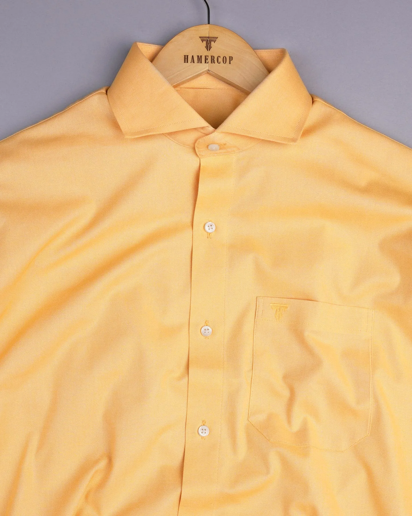 Mellow Yellow Biscuit Solid Oxford Cotton Shirt