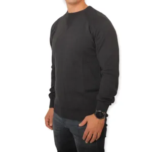 Men Basic Cotton Pullover - Black