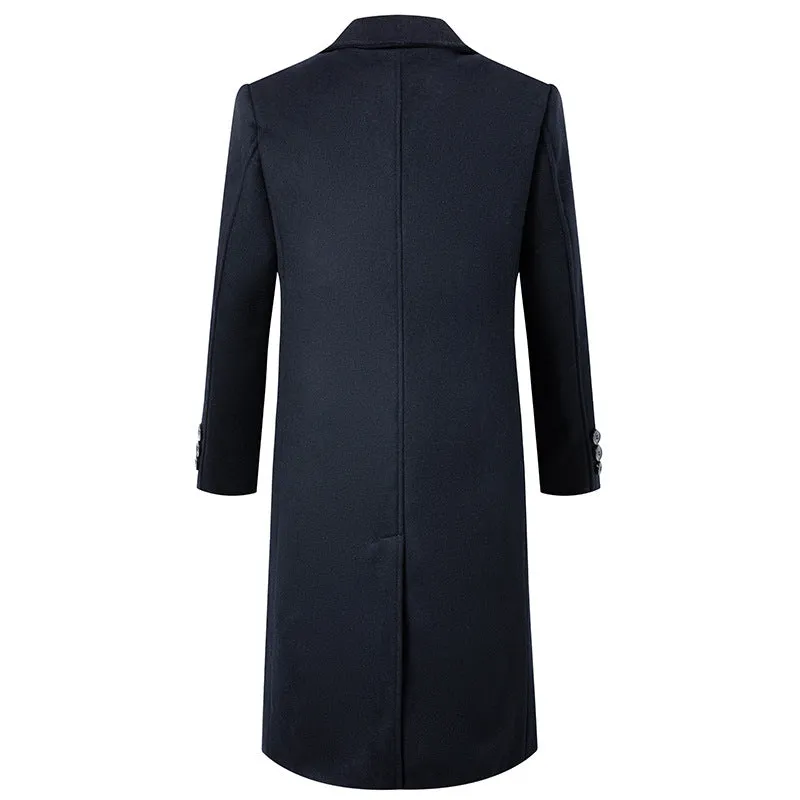 Men's Business British Retro Woolen Long Sleeved Coat