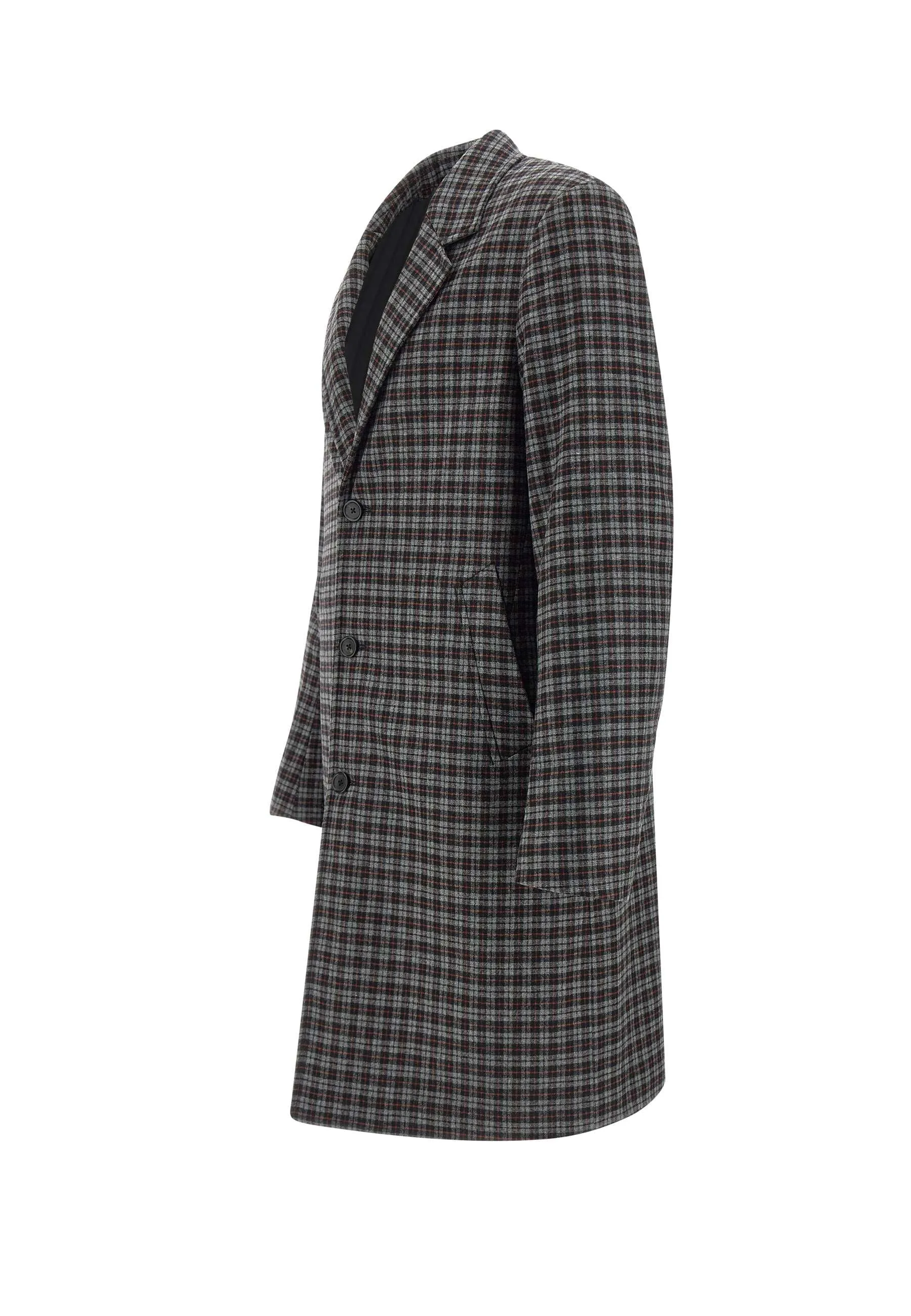 Men's Quilted Wool Blend Coat