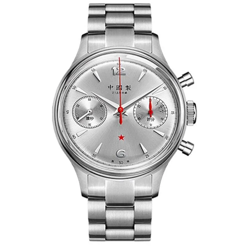 Merkur Red Army Mechanical Chronograph Metal Silver