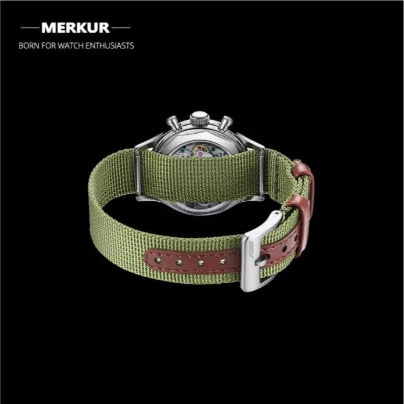 Merkur Red Army Mechanical Chronograph Metal Silver