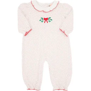 Mistletoe and Red Bow Ruffle Romper