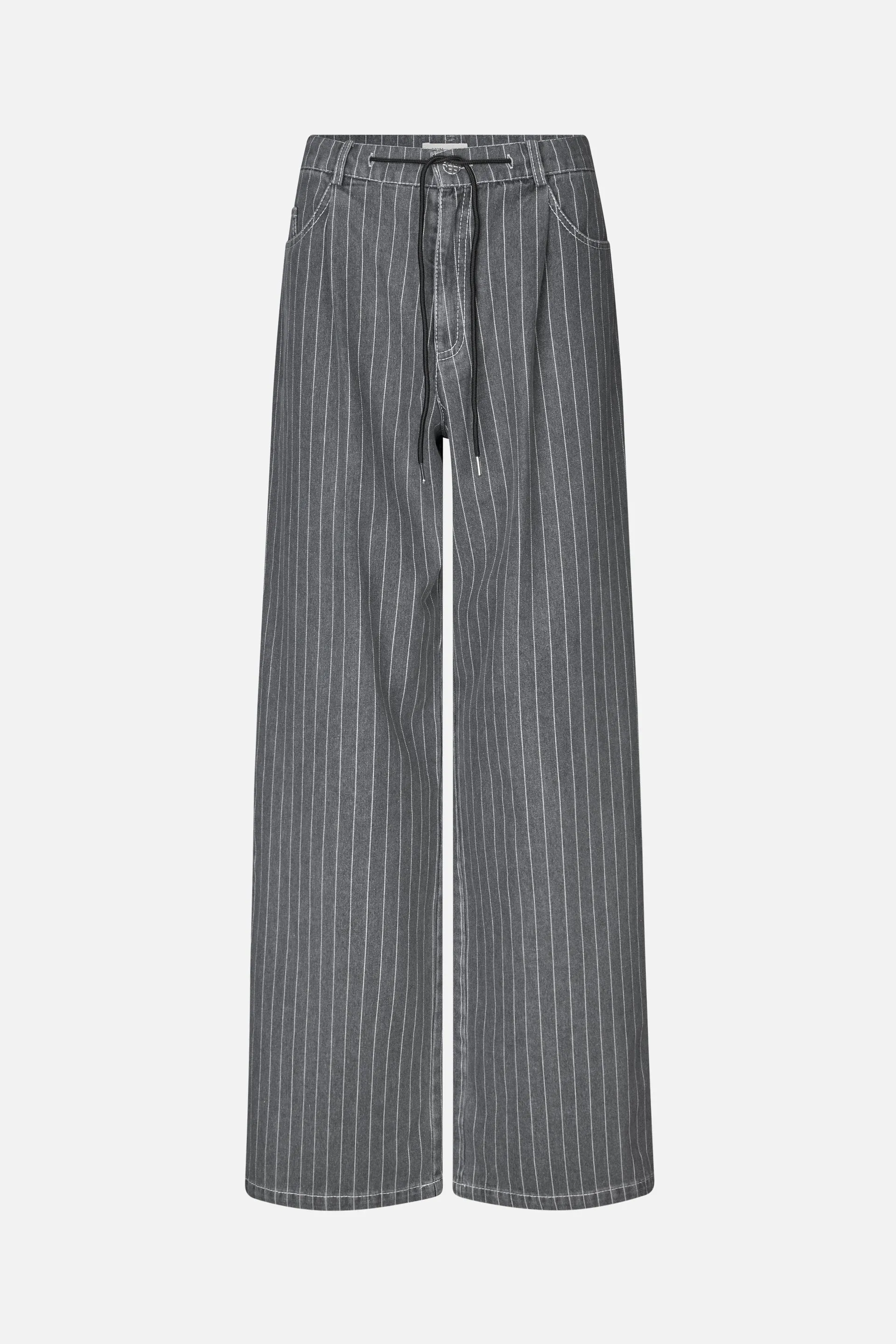 NANNY | Grey Pinstripe Denim