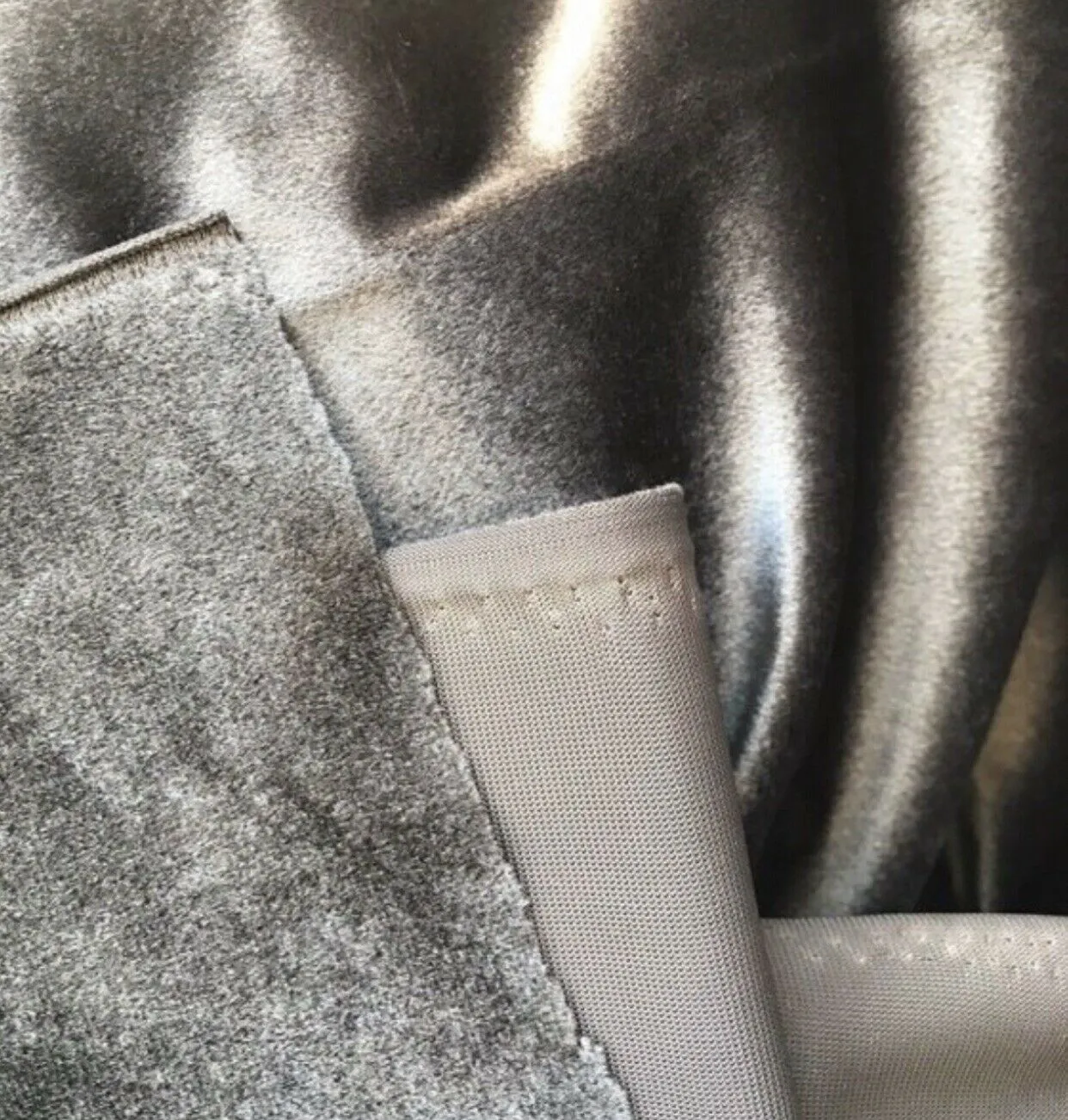 NEW Designer Velvet Drapery Fabric -Dark Grey- By The Yard