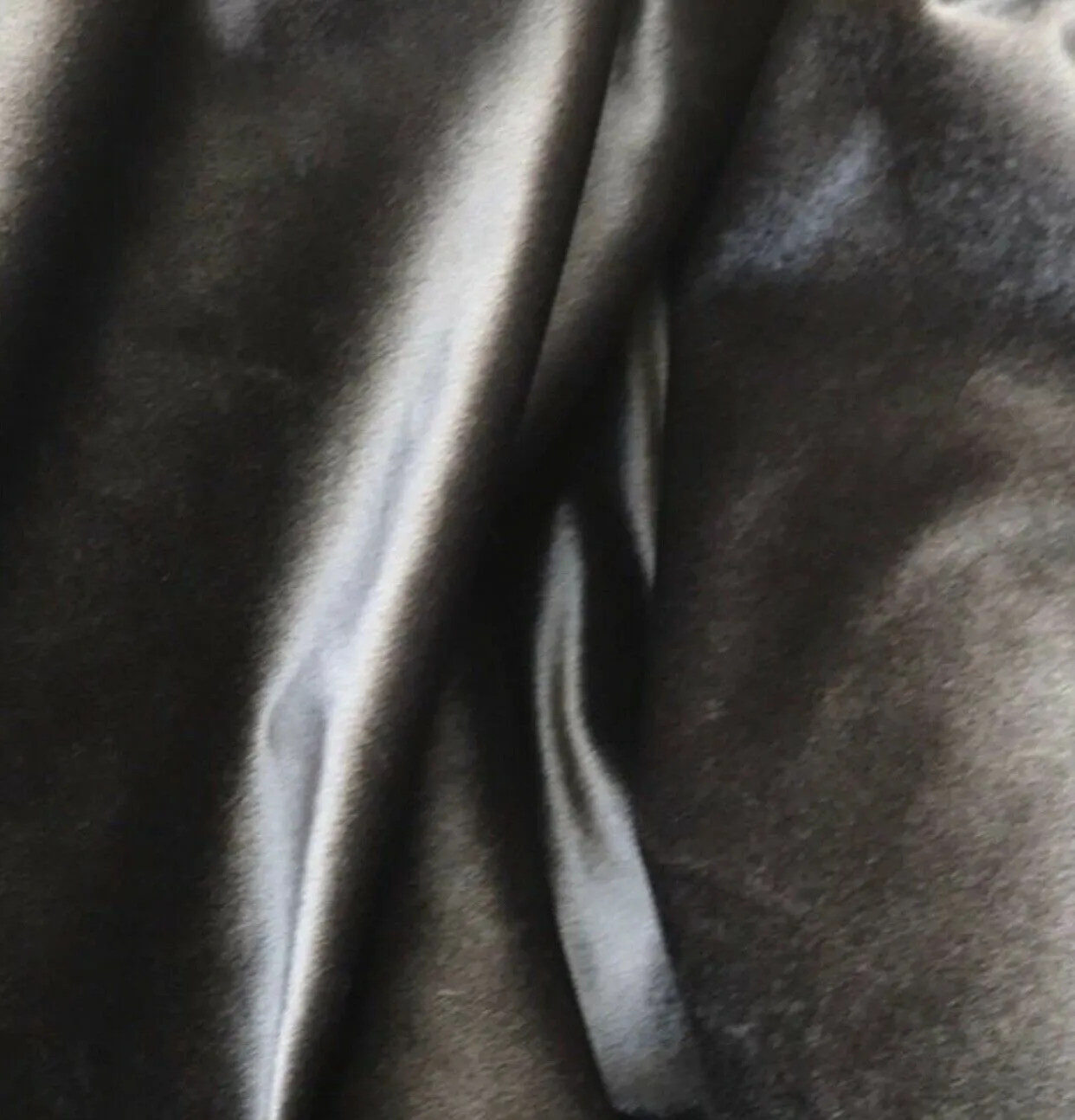 NEW Designer Velvet Drapery Fabric -Dark Grey- By The Yard