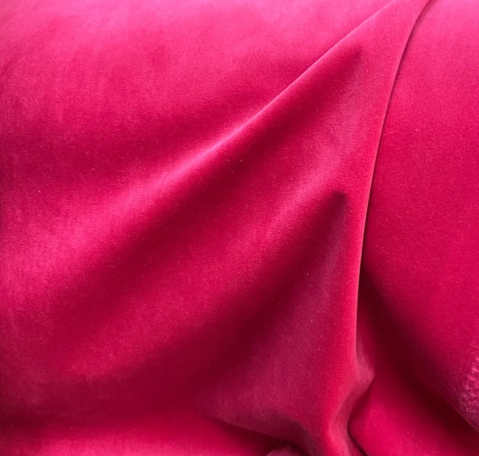 NEW Designer Velvet Upholstery & Drapery Fabric -Soft- Fuchsia - By The Yard
