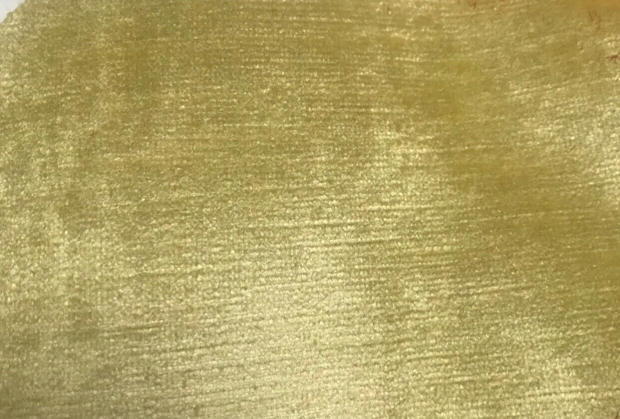 NEW Designer Velvet Upholstery Fabric - Antique Dusty Yellow- By The Yard