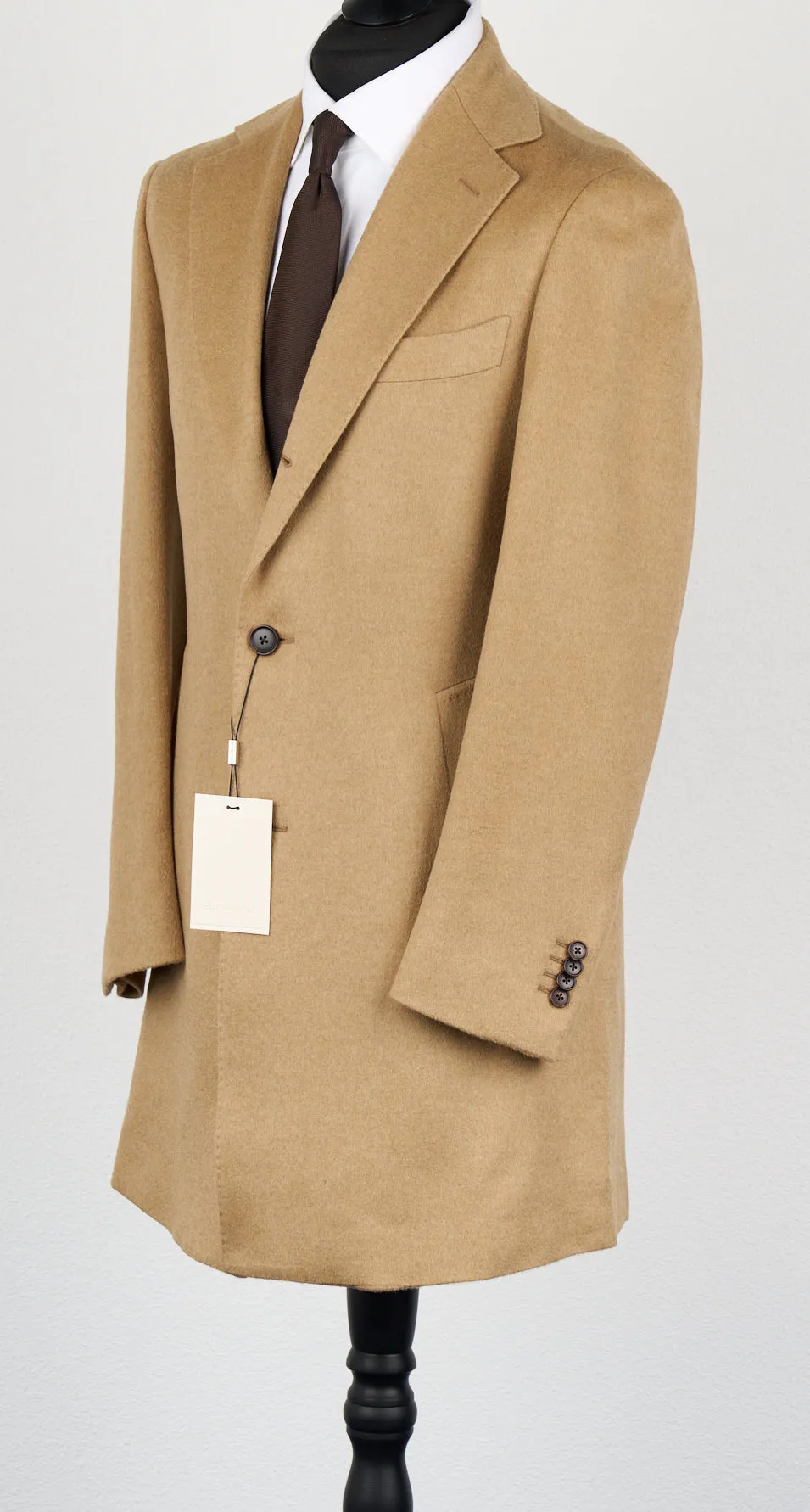 New Suitsupply Vincenza Brown Pure Camel Coat - Size 40R