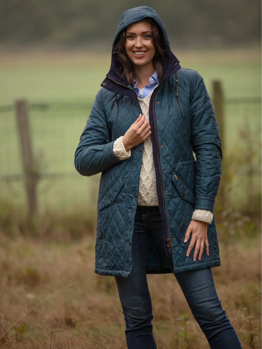 Newmarket Hooded Jacket - Teal