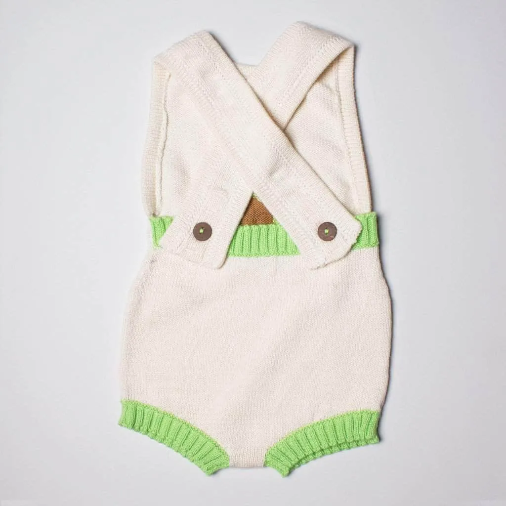 Organic Baby Romper, Sleeveless Knit - Avocado