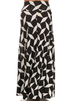 Plus Size Venezia Print High Waisted Maxi Skirt