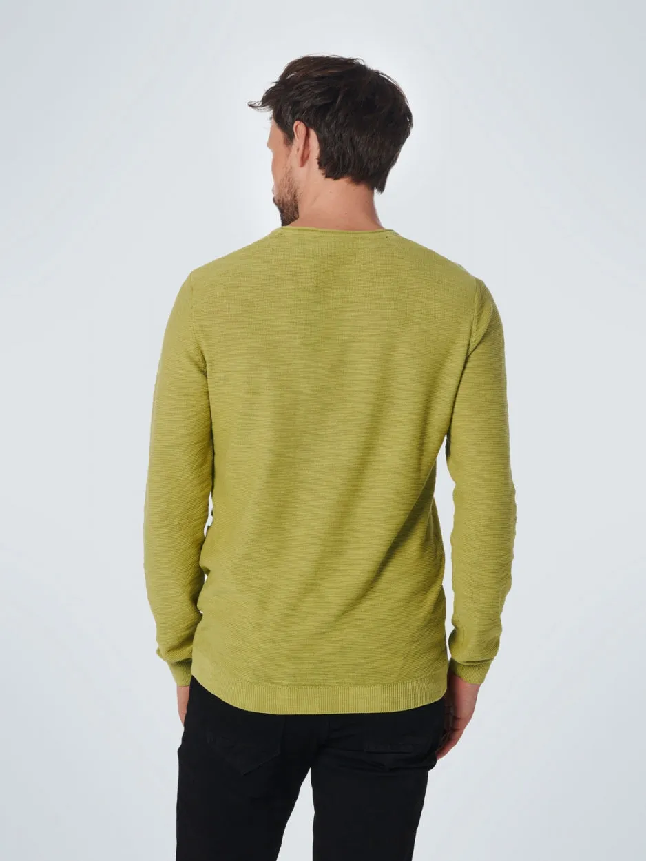 Pullover Crewneck Relief Garment Dyed   Stone Washed | Light Green